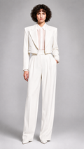IVORY CROPPED WIDE-LEG SUIT