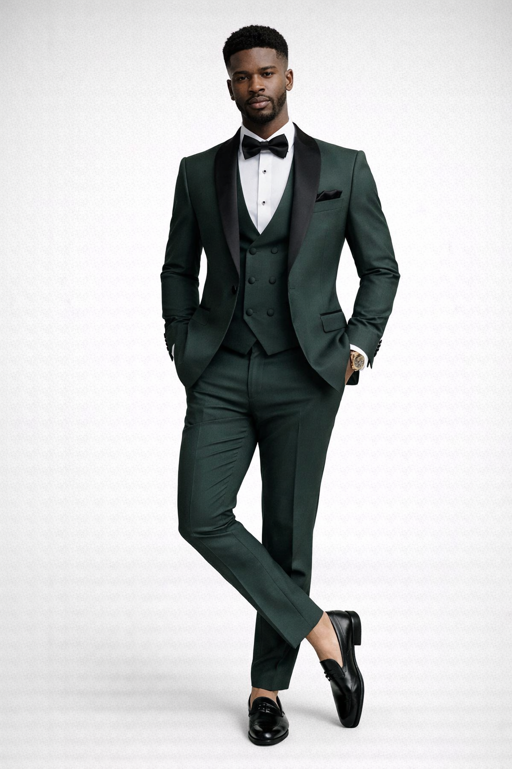 GREEN SLIM FIT TUXEDO SUIT