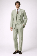 GREEN LINEN SUMMER RECEPTION SUIT