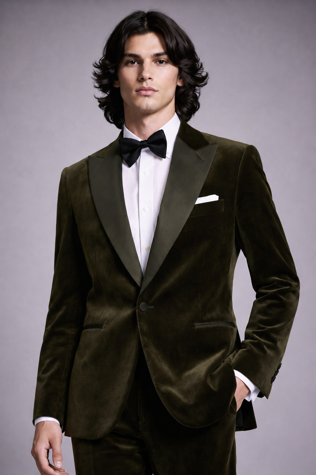 GREEN SLIM FIT VELVET TUXEDO SUIT