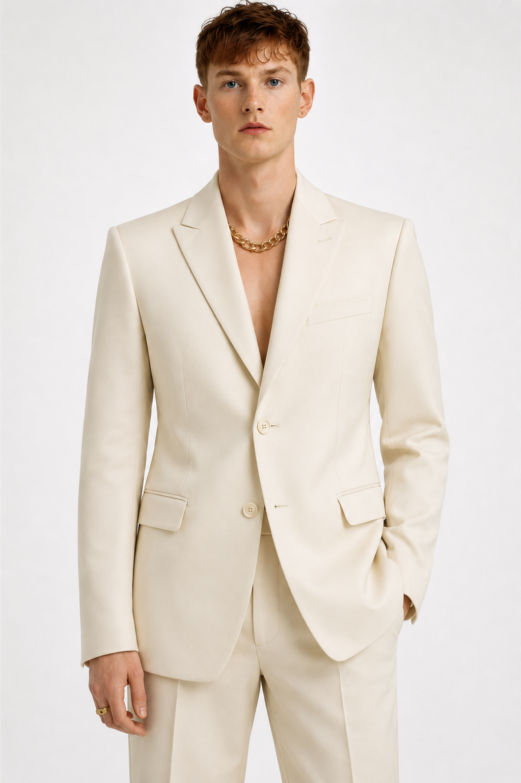 IVORY 2-PIECE SUIT RELAXED FIT SUIT