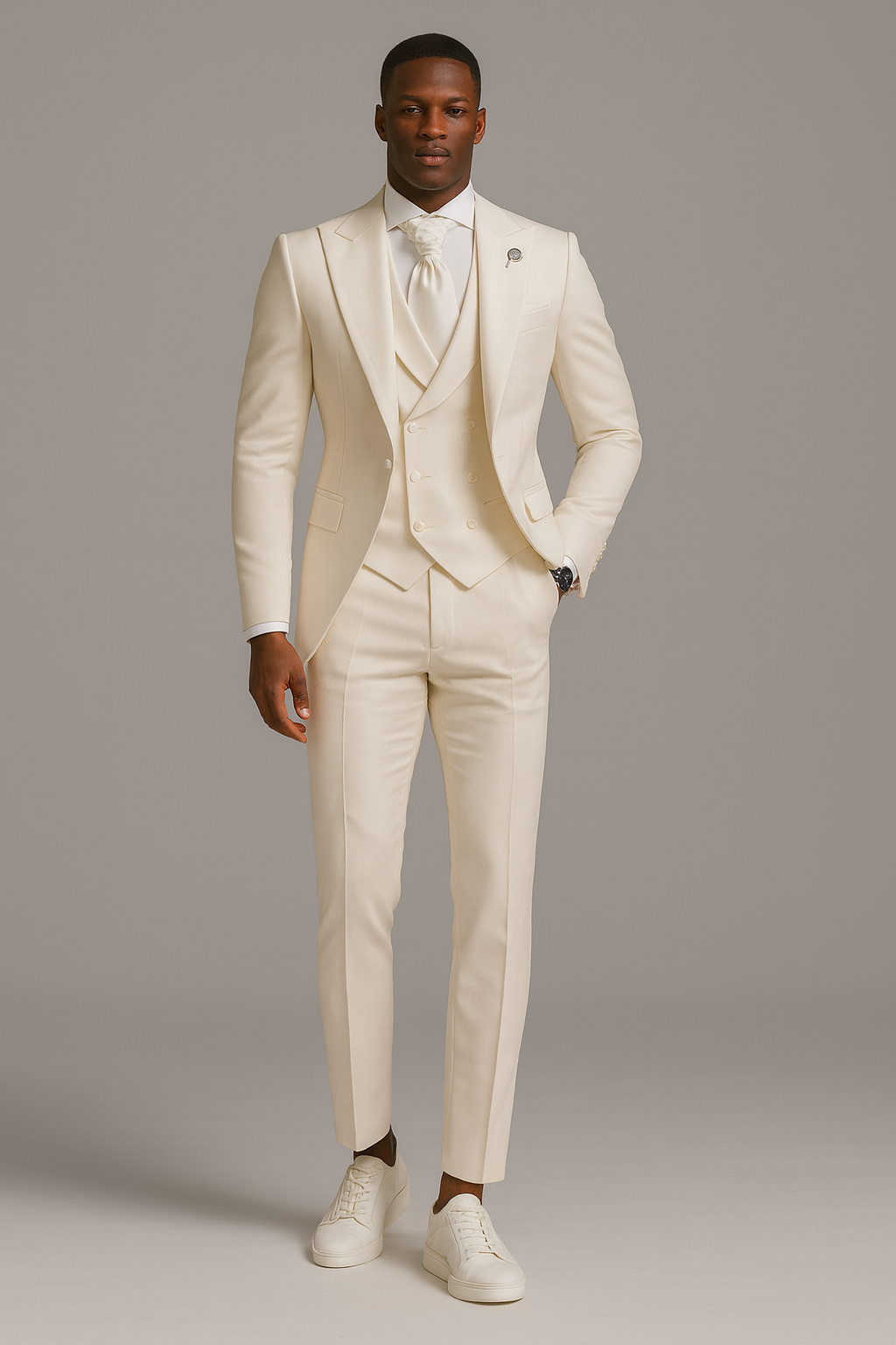 IVORY DOUBLE BREASTED WEDDING SUIT