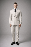 IVORY DOUBLE-BREASTED BUSINESS SUIT