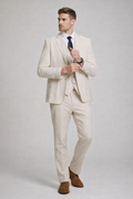 IVORY LINEN GROOM FORMAL SUIT