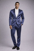 NAVY BLUE SLIM FIT SATIN PARTY SUIT
