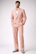 PINK DOUBLE-BREASTED LINEN SUIT