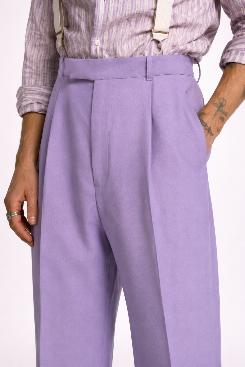 LAVENDER VINTAGE STYLE  HIGH WAIST PANTS