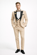 BEIGE SLIM FIT WEDDING TUXEDO SUIT