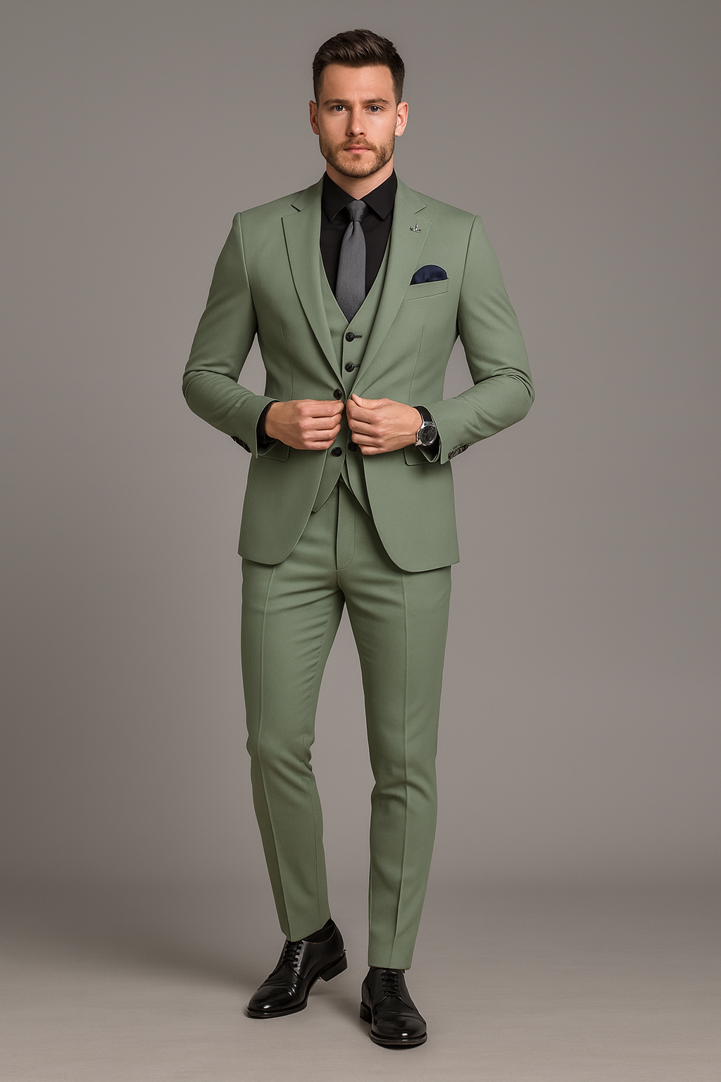 GREEN FORMAL WEDDING GROOM SUIT