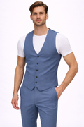 BLUE MINIMAL  FORMAL SUIT WAISTCOAT