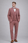 DUSTY ROSE LINEN WEDDING SUIT