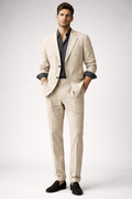 BEIGE SLIM FIT LINEN  SUMMER FORMAL
