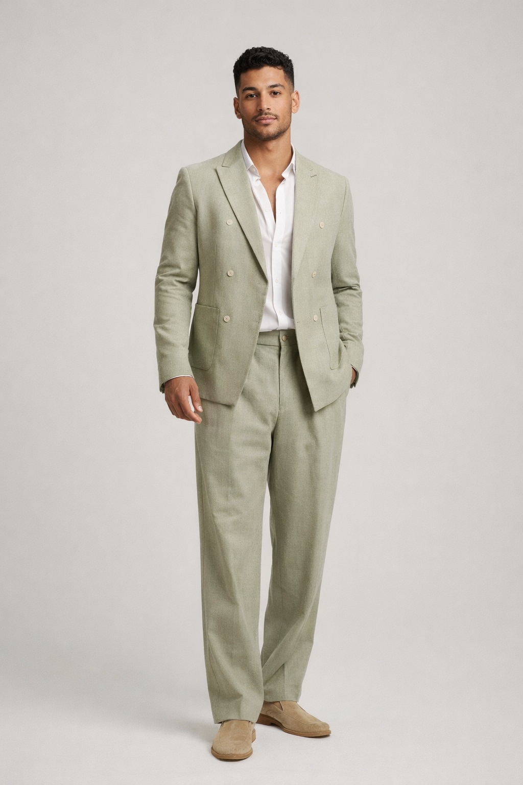 GREEN REGULAR FIT FORMAL SUIT