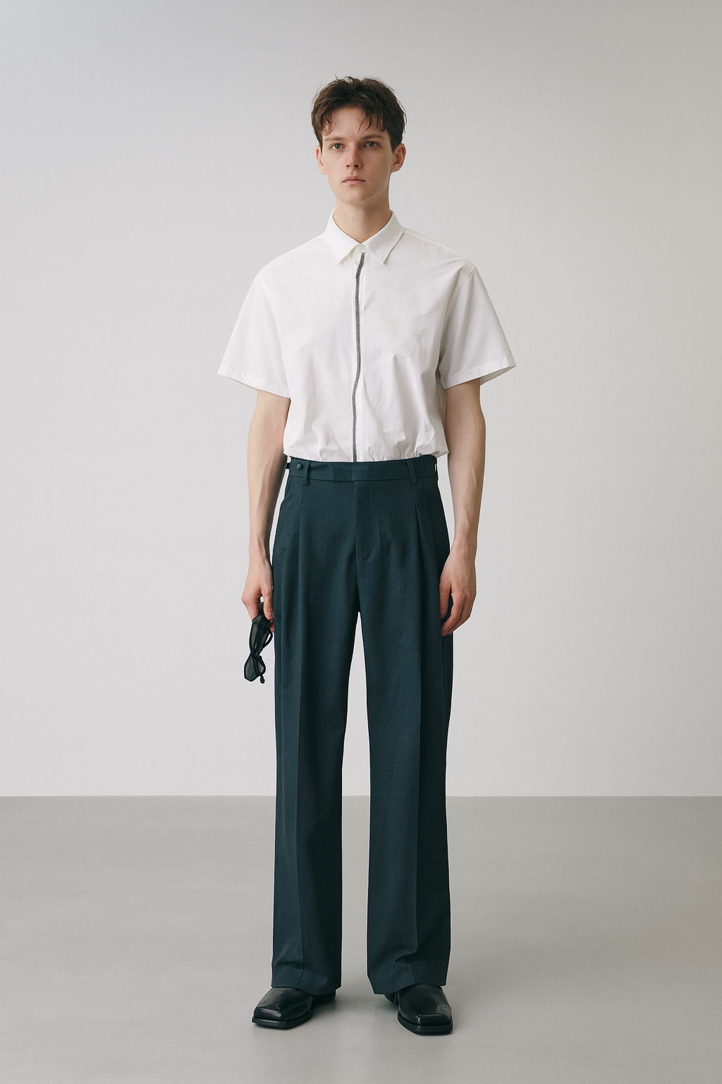 TEAL STRAIGHT-LEG TROUSERS FOR MEN