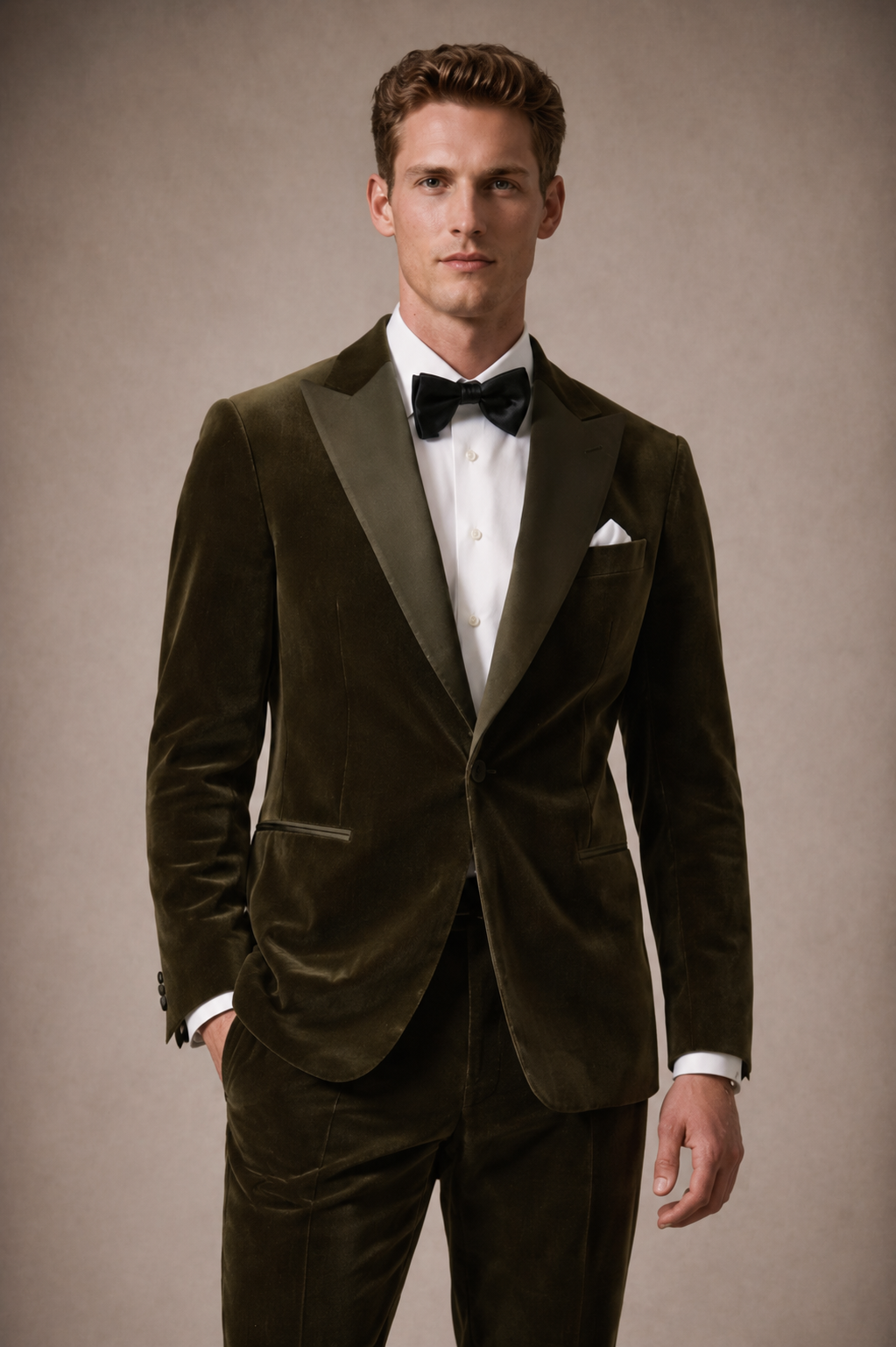 GREEN SLIM FIT VELVET TUXEDO SUIT
