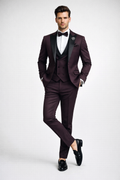 BURGUNDY FORMAL TUXEDO SUIT