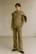 KHAKI DOUBLE-BREASTED FORMAL SUIT