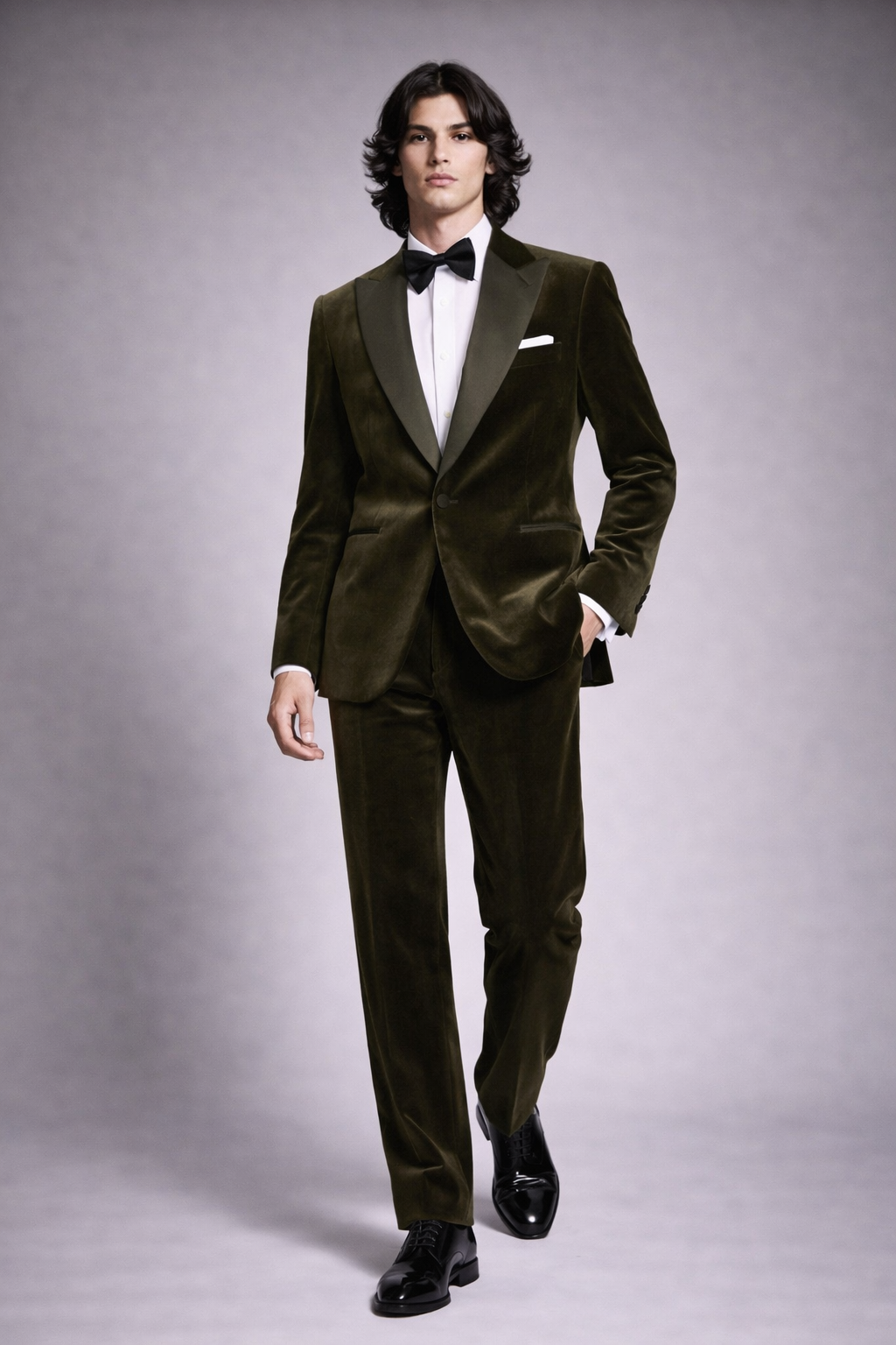 GREEN SLIM FIT VELVET TUXEDO SUIT