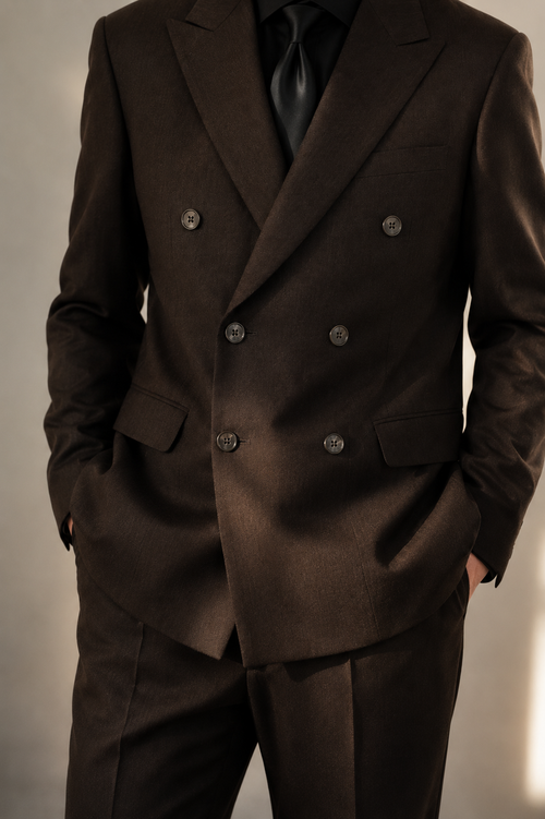 BROWN DOUBLE-BREASTED FORMAL WEAR