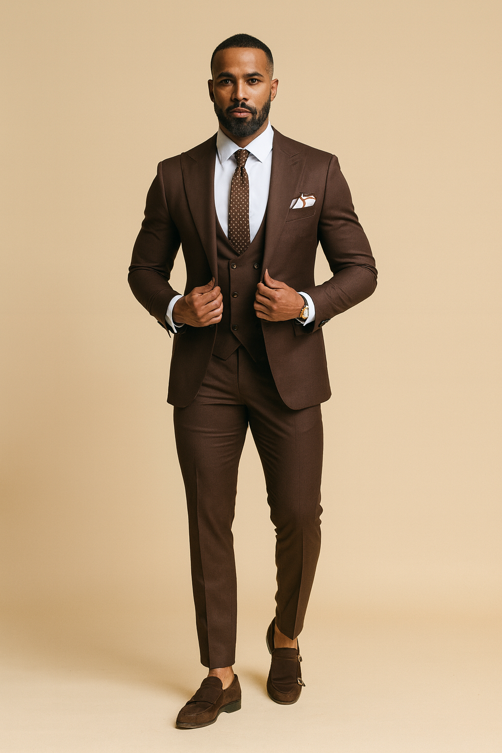 DARK BROWN SLIM FIT FORMAL SUIT