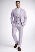 LAVENDER SLIM FIT LINEN SUMMER SUIT