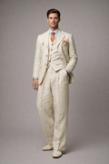 IVORY RELAXED FIT LINEN  WEDDING SUIT