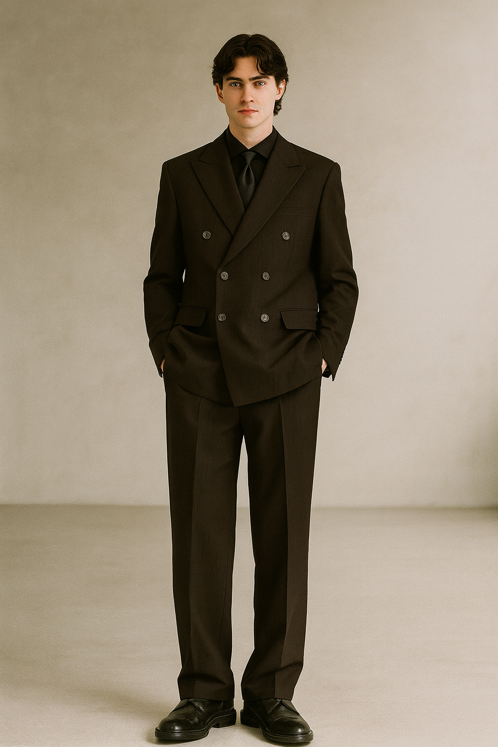 BROWN DOUBLE-BREASTED FORMAL WEAR
