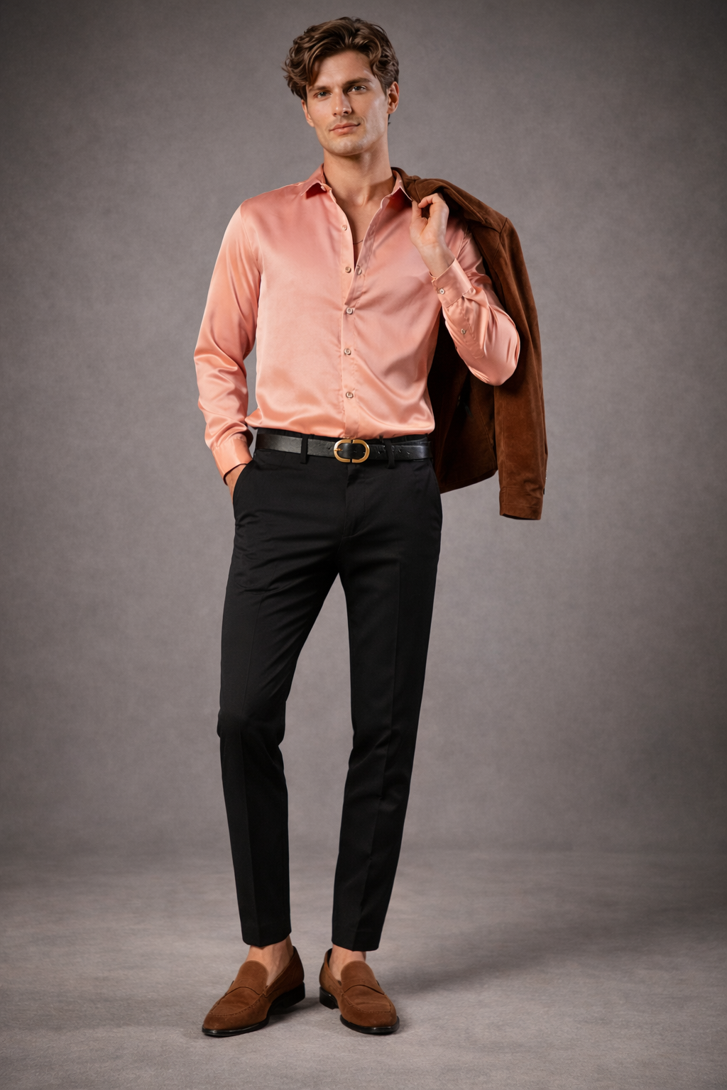 SATIN SILK DRESS SHIRT