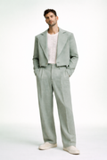 GREEN CROPPED DOUBLE-BREASTED SUIT