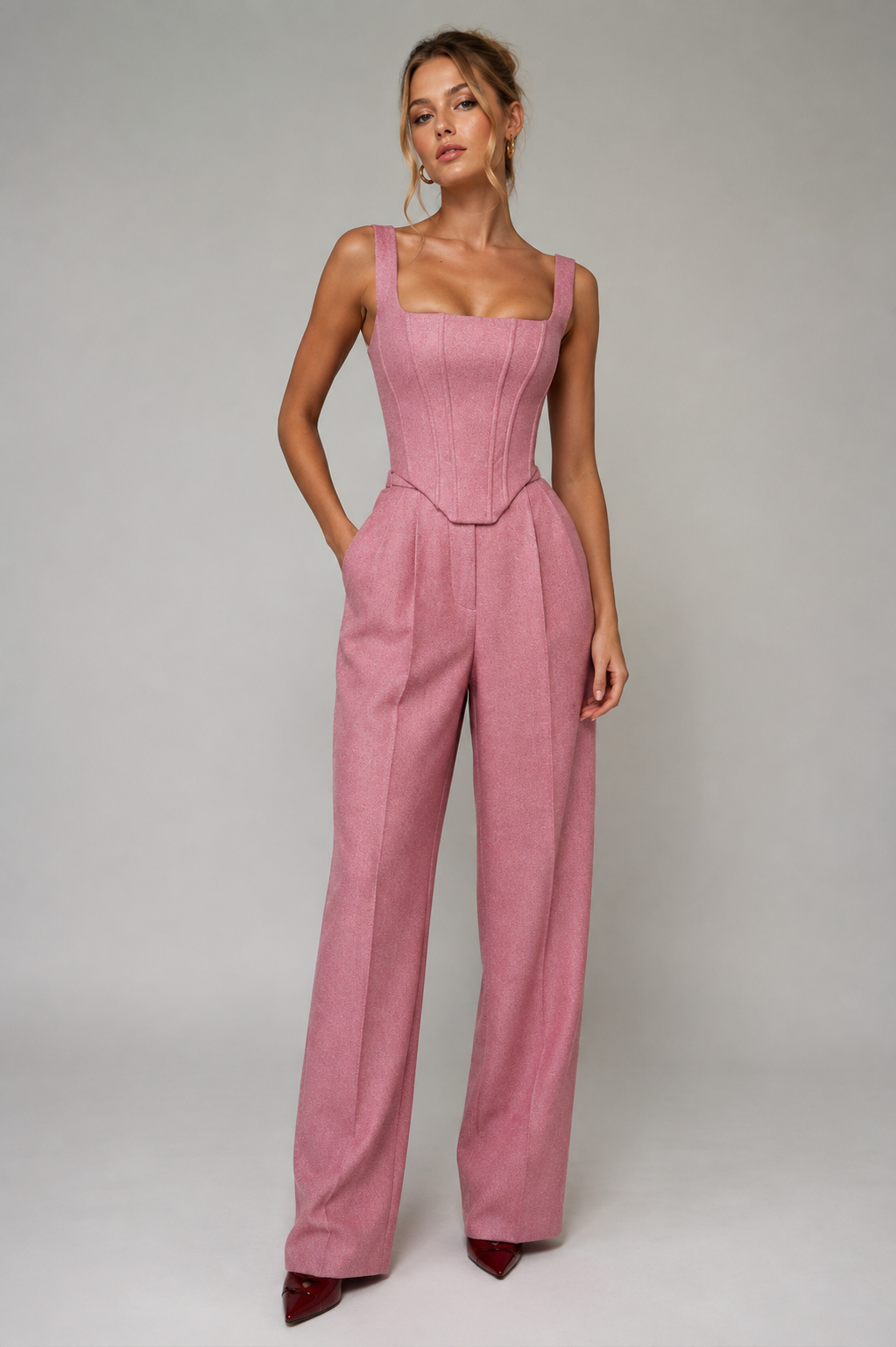 DUSTY PINK WIDE LEG WEDDING CO-ORD SET