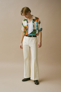 IVORY HIGH WAISTED FLARED TROUSERS