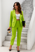 GREEN DOUBLE-BREASTED PANTSUIT