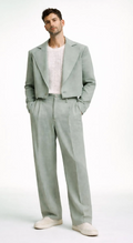 SAGE GREEN DOUBLE BREASTED CROPPED SUIT