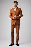 ORANGE DOUBLE-BREASTED LINEN SUIT