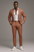 RUST SLIM FIT LINEN  SUMMER SUIT