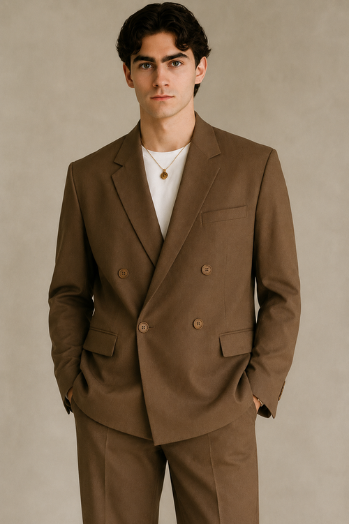 BROWN  RELAXED FIT FORMAL SUIT