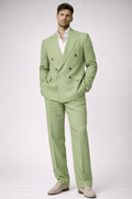 SAGE GREEN DOUBLE-BREASTED LINEN SUIT